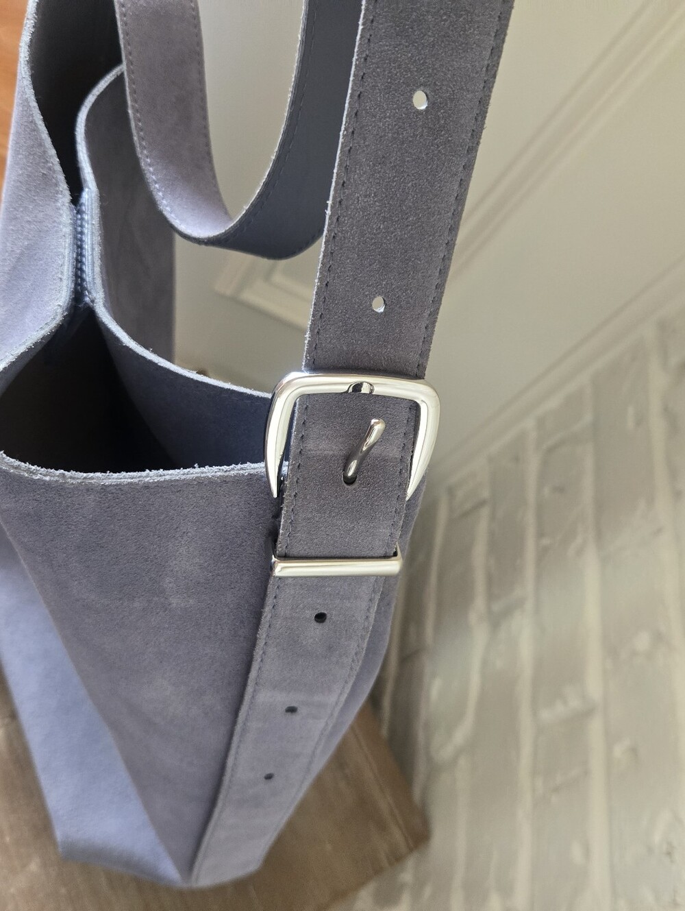 NWT Madewell Essential Bucket Tote Bag, Slate / Grayish Blue, Work/Travel - Picture 4 of 7